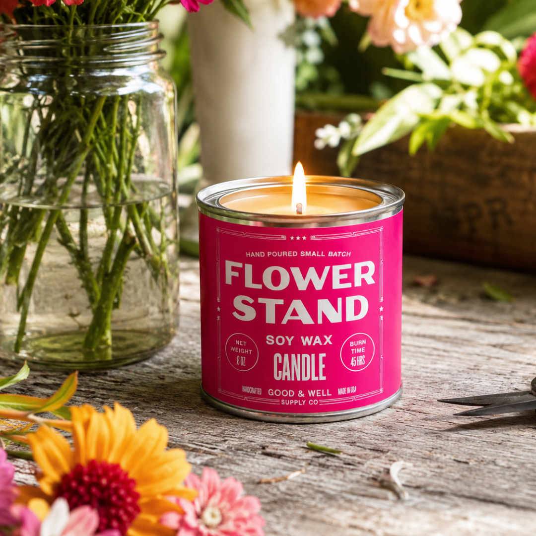 Flower Stand Soy Candle
